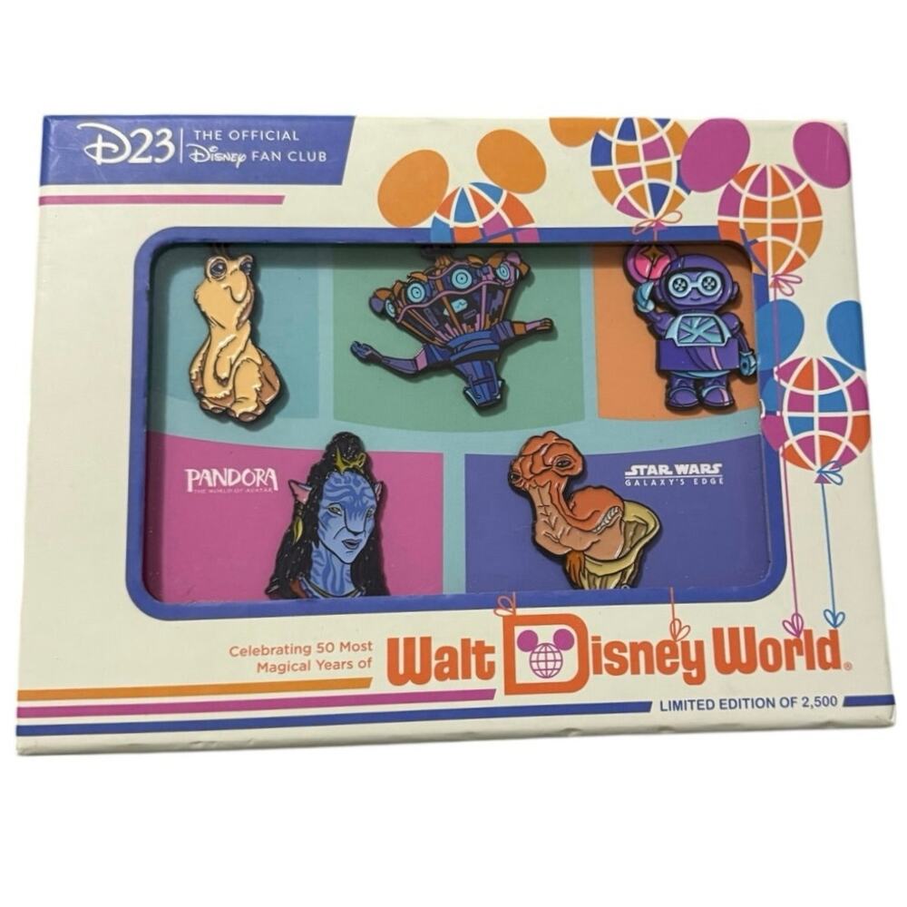 D23 Walt Disney World 50th Anniversary GALACTIC JOURNEYS Pin Set LE 2,500 new